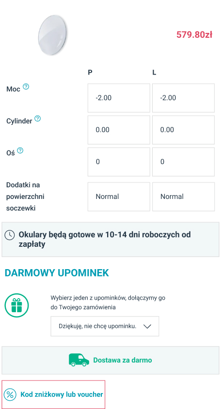 Discount voucher for uploading your glasses prescription