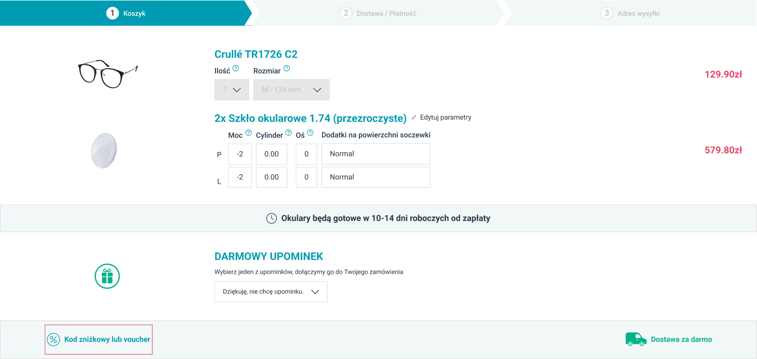 Discount voucher for uploading your glasses prescription